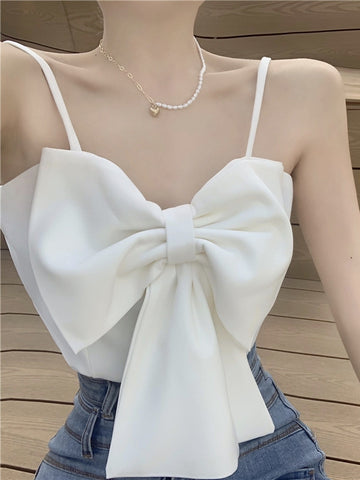 White Sophistication Bow Enchantment Top