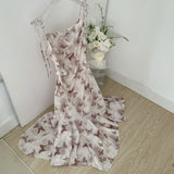 Summer Swing Irregular Butterfly Print Holiday Fishtail Skirt