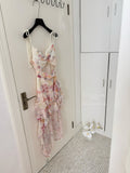 Ruffled Layers Floral Print Asymmetrical Dress
