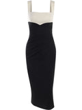 Two Tone Twist Split Thigh Dress