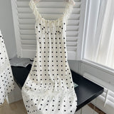 Romantic Lace Polka Dot Long Dress