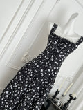 Floral Print & Ruffled Layers Elegant Strappy Dress
