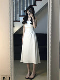Timeless Elegance Ivory Midi Sundress