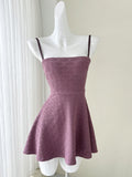 Stunning Mauve Textured Beige Mini Dress