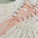 Floral Print Sweet Corset Princess Mini Dress