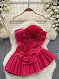 Fiery Ruffle Romance Dress