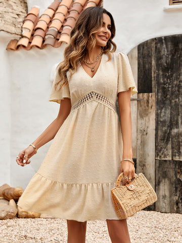 Misty Morning Beige Casual Summer Dress