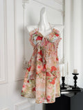 Beautiful Flower Pattern Elegant Off-Shoulder Dress