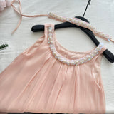 Pearl Embellishments Elegant Pink Dress