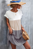contrast stitching big swing dress