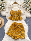 Bloom of Passion Floral Two-Piece Summer Set