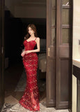Sexy gauze sequined tassel slim dress skirt