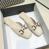 Flat Lazy Half Slippers Summer Women's Sandals Mules Shoes