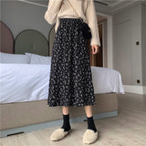 Charming A-line Floral Midi Skirt