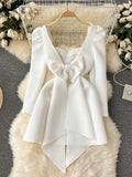 Long Sleeve Stylish White Dress