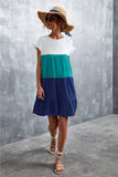 contrast stitching big swing dress