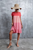 contrast stitching big swing dress