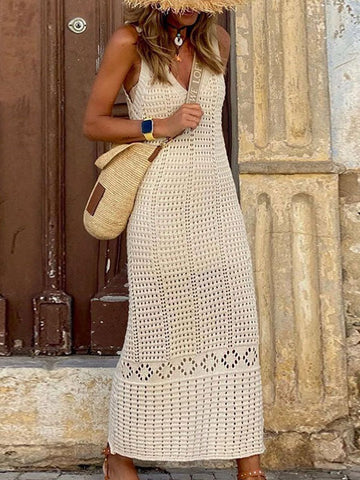 Crochet Elegance Maxi Dress