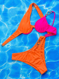 solid color sexy bikini ladies split swimsuit steel bikini