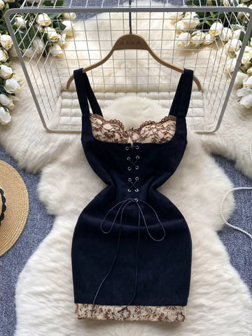 Sophisticated Lace Embellished Corset Bodycon Dress