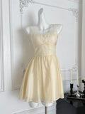 Romantic Off Shoulder Creamy Lace Top Dress