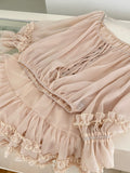 Romantic Off Shoulder Blush Pink Chiffon Dress