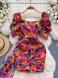 Tropical Escape Ruffled Maxi Dress