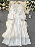 White Reimagination of Vintage Charm Robe