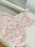 Adorable Pink Floral Ruffled Off Shoulder Mini Dress