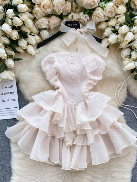 2024 Accolade-Winning Pink Ruffle Party Dress with Satin Bows