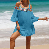 Floral Enchantment Backless Mini Beach Dress