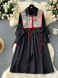 Elegant Floral Embroidered Vest White Dress Set