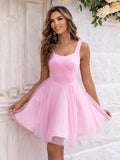 Pink Tulle Flare Skater Dress
