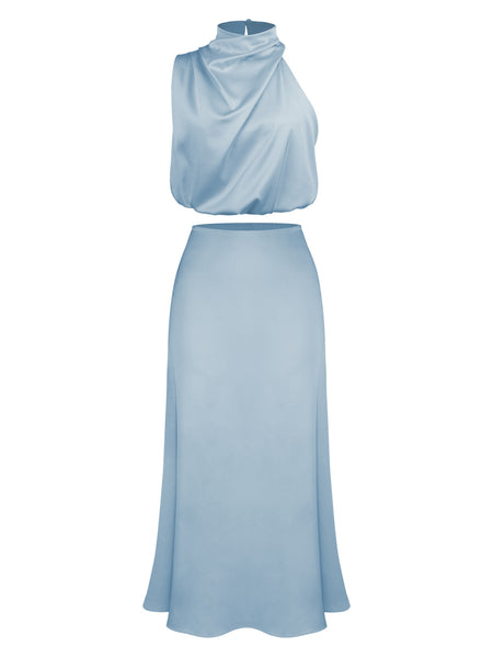 Cerulean Dreams High Neck Dress