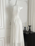 Crystal Embellishments White Sleeveless Maxi Dress