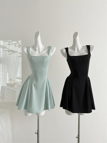 Mint Green Sleeveless Flared Dress