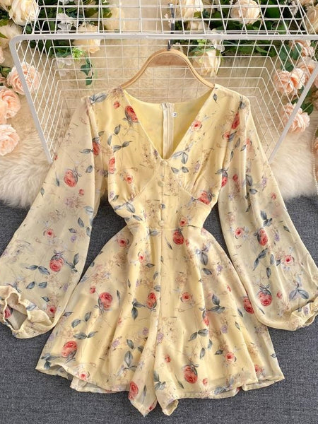 Long Sleeve Charming Floral Wrap Dress