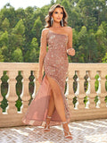 Champagne Shimmer One-Shoulder Formal Dress