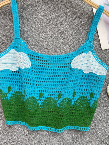 Lush Green Handcrafted Azure Crochet Top