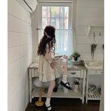 Flying Sleeve Pleated Tie One-Piece Dress