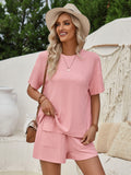 Causal Khaki Ribbed Lounge Set