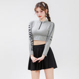 Two-Piece Sports Swimsuit Long-Sleeved Slimming Dress