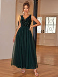 Golden Ebullience Tulle Evening Dress