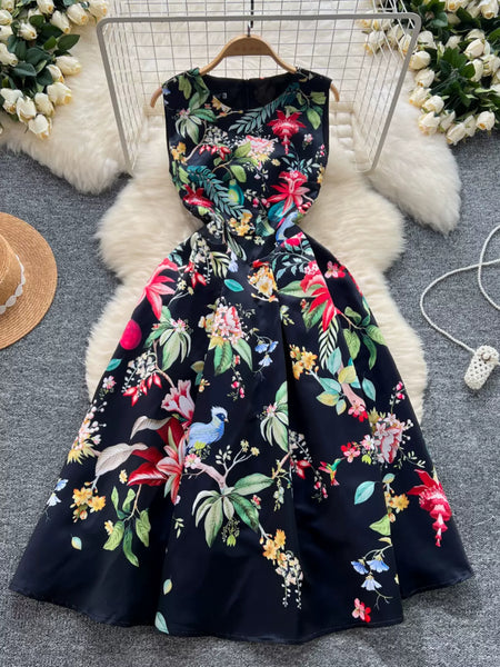 Vibrant Nature Prin Garden Charm Floral Dress