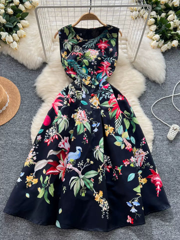 Vibrant Nature Prin Garden Charm Floral Dress