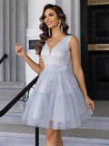 Celestial Gleam Layered Party Dress