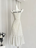 Lace Ceremoniously Captivating Polka Dot Dress
