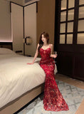 Sexy gauze sequined tassel slim dress skirt