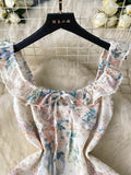 Spring Blossom Delicate Floral Ruffled Dress
