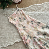 Delicate Bow Ethereal Floral Asymmetric Dress